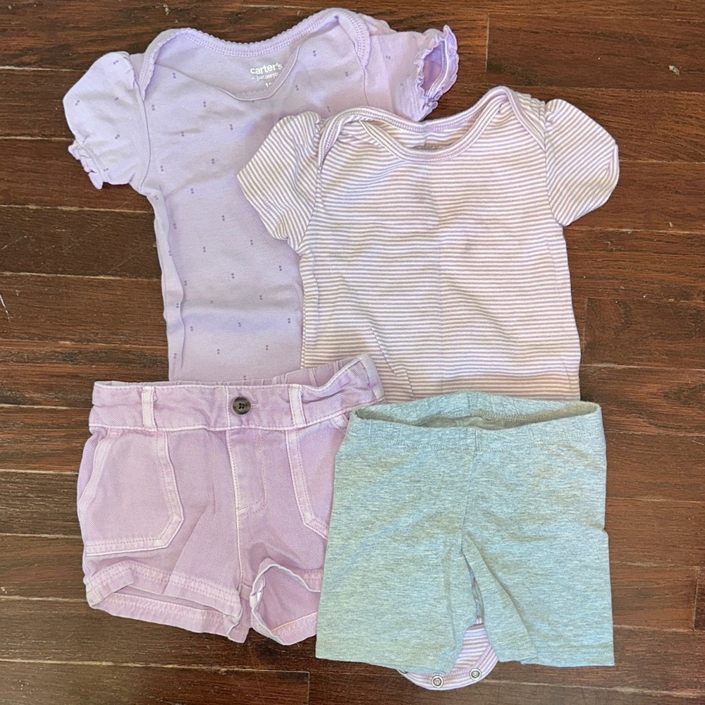 Carter's Lavender and Gray Baby Outfit Set